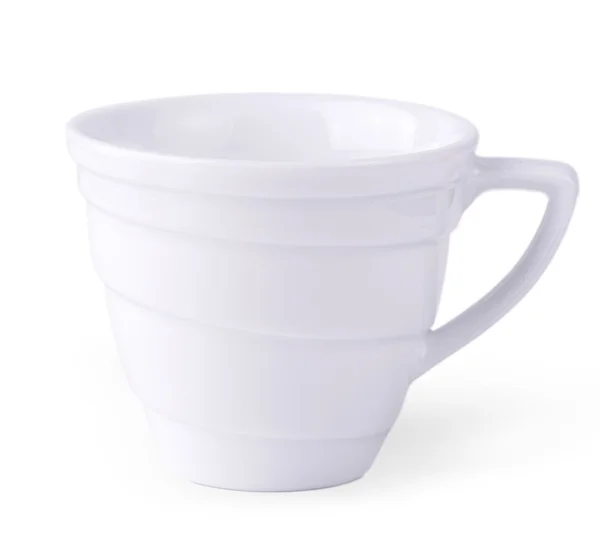 Пустой белый кофе чашку изолированы на белом фоне — стоковое фото