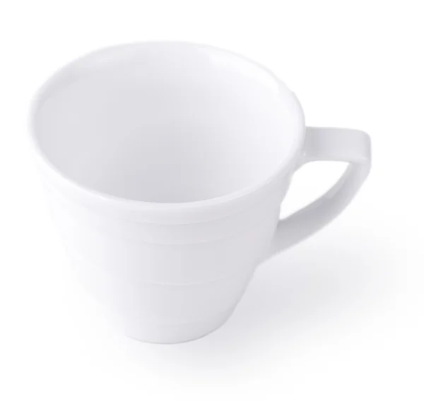 Taza de café blanco en blanco aislado en el fondo — Foto de Stock