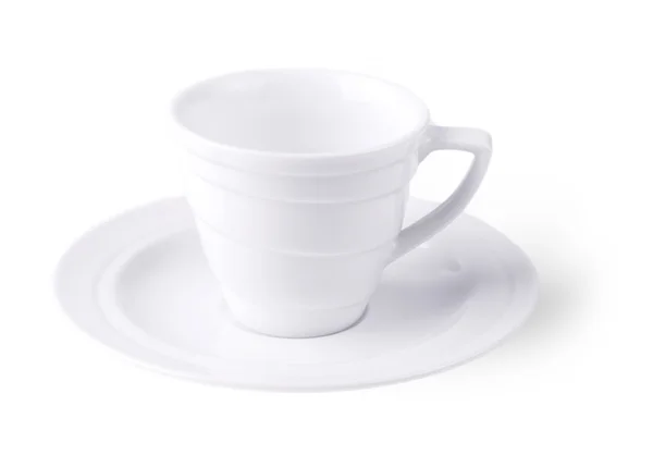 Пустой белый кофе чашку изолированы на заднем плане — стоковое фото