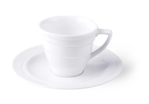 Taza de café blanco en blanco aislado en el fondo —  Fotos de Stock