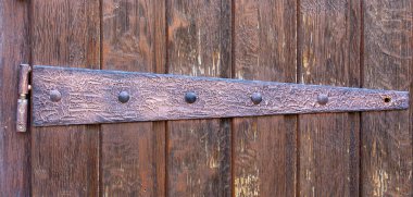 ahşap kapı Avrupa'nın eski kilise metal parçası