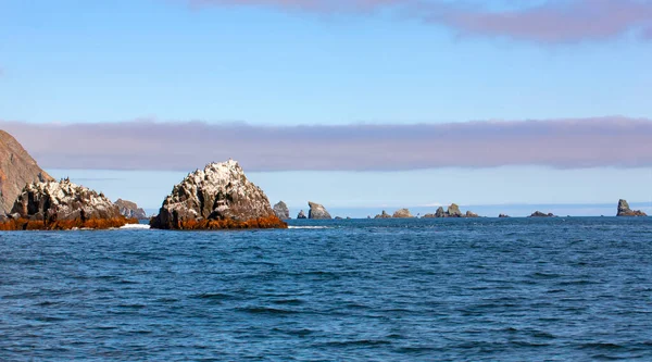Pasifik Okyanusu Ndaki Kayalar Deniz Burnu Seçici Odak — Stok fotoğraf