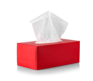 Beyaz arkaplanda kırmızı temizlik bezleri izole edildi