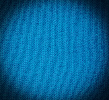 Soyut arkaplan olarak mavi örülmüş kumaş dokusu