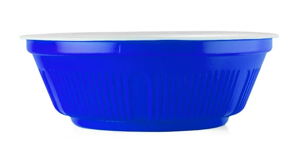 蓝色的碗隔离在白色的背景上 — 图库照片