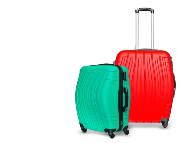 Colored Suitcases White Background Close — Stock Photo, Image