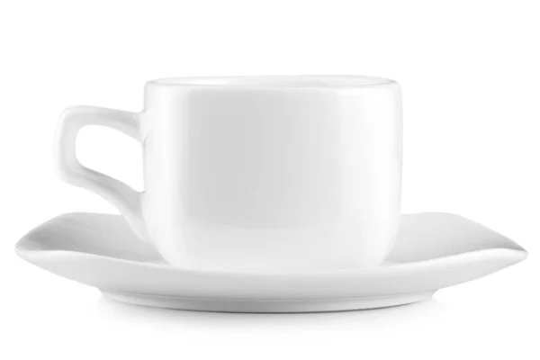 Το λευκό φλιτζάνι του καφέ που απομονώνονται στο λευκό φόντο — Φωτογραφία Αρχείου