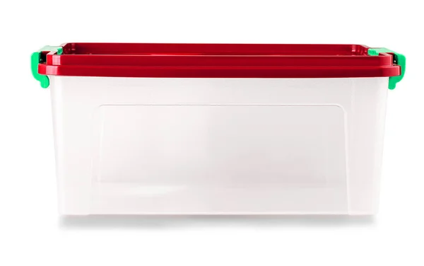 Plastic doos geïsoleerd op wit. Knippad — Stockfoto