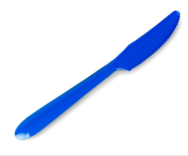 Cuchillo de plástico de color aislado sobre fondo blanco. — Foto de Stock