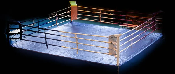 Modern Professional Boxing Ring Illuminated Middle — Stock Photo, Image