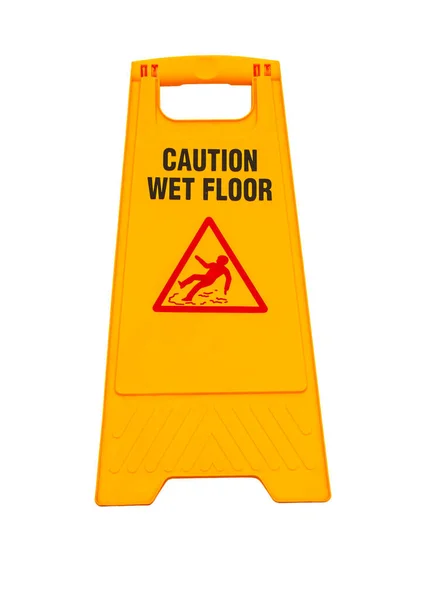 Warning sign for slippery floor isolated on white background, copy space. — Stock Photo, Image