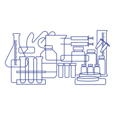 Tıbbi ekipman tıbbi tüketim hattı vektör sanatı