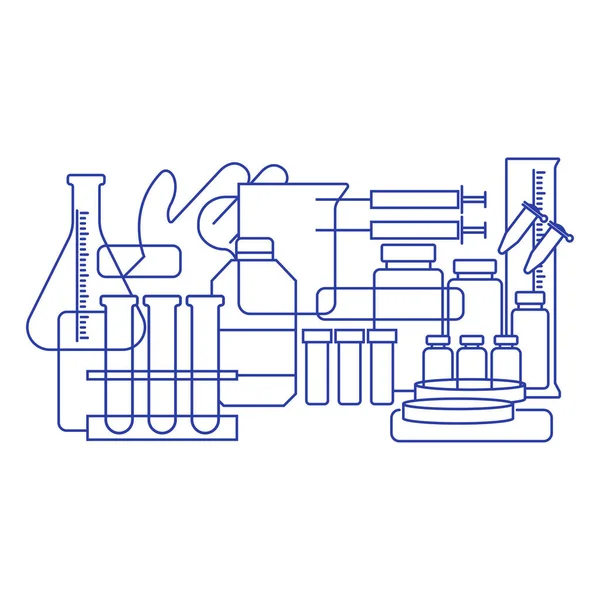 Equipamentos Médicos Consumíveis Médicos Linha Arte Vetorial —  Vetores de Stock