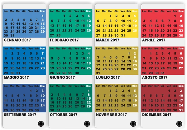 Calendário italiano 2017 — Fotografia de Stock