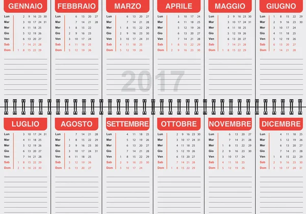 이탈리아 캘린더 2017 — 스톡 사진