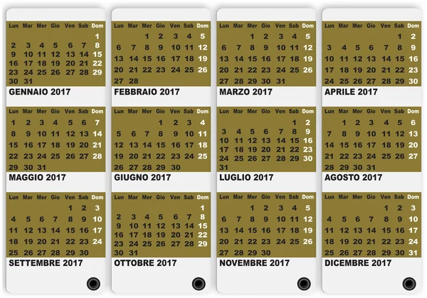 Italian calendar 2017 — Stock Photo, Image
