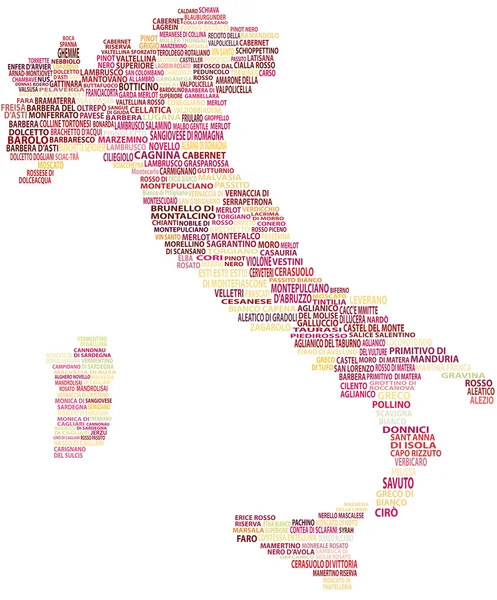 Map of Italian wines — Stock Photo, Image