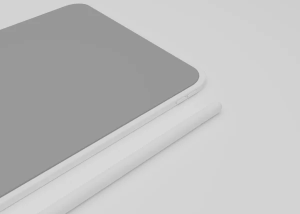 Maken Witte Tablet Computer Met Blanco Zwart Wit Scherm Geïsoleerd — Stockfoto