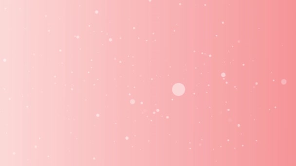 Partículas círculo rotar sobre fondo de color rosa. Partículas brillantes con Bokeh. día de San Valentín. — Vídeos de Stock