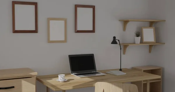 Maken Interieur Ruimte Minimale Stijl Ontwerp Een Bureau Home Interieur — Stockfoto