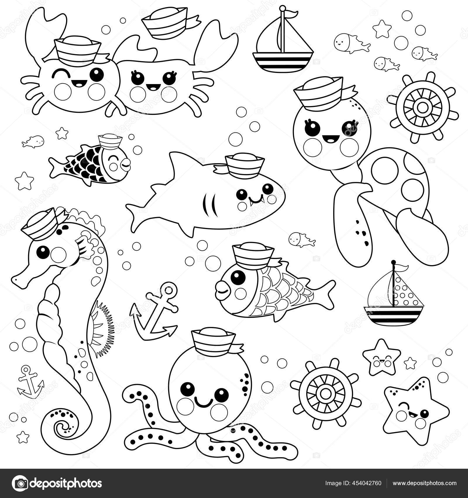 Baby Sea Animals Coloring Pages