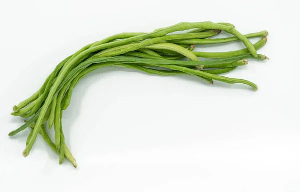 Bunch Fresh String Bean Long Bean Cow Pea White Background — Stock Photo, Image