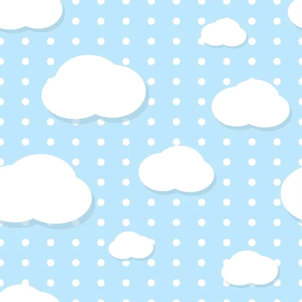 Vector Lindas Nubes Simples Patrón Nieve Que Cae Fondo Sin — Vector de stock