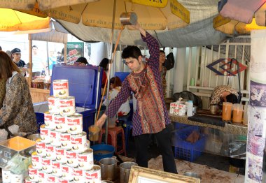 Çay makinesi Jatujak Market, Bangkok, Tayland