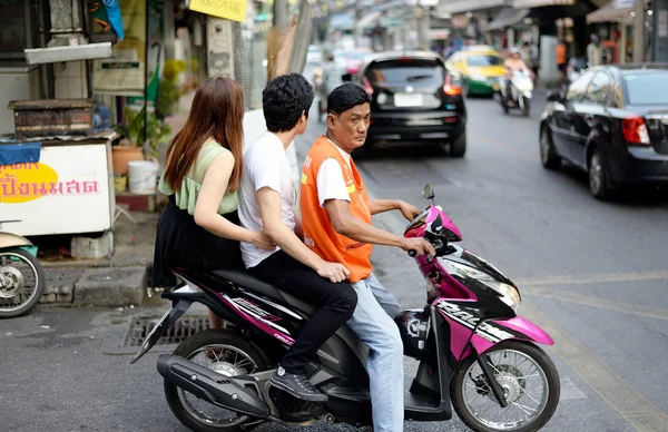 Motorcycle taxi, Bangkok, Thailand — Stock Photo, Image