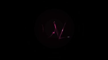 Kırmızı-pembe spektrumlu floresan ışık parlayan neon sözcük sevgisini açmanın döngülü animasyonu. Bir ışık hissinin doğuşunun tasviri