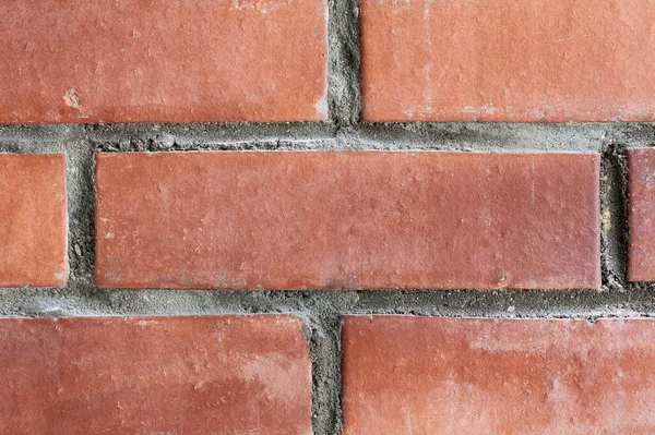 Brique Rouge Minable Gros Plan Maçonnerie Fragment Mur Une Vieille — Photo
