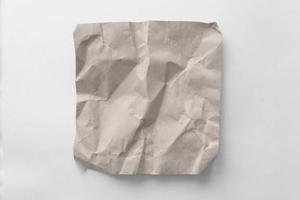 Brown Wrinkle Recycle Paper Background Crumpled Brown Paper White Background — Stock Photo, Image