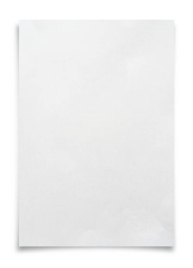 Beyaz kağıt sayfa kırpma yolu ile beyaz arkaplan izole.