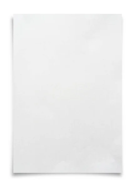 Wit Papier Blad Geïsoleerd Witte Achtergrond Met Clipping Pad — Stockfoto