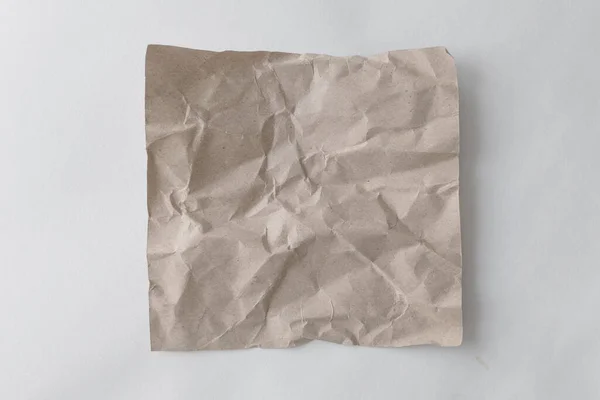 Brown Wrinkle Recycle Paper Background Crumpled Brown Paper White Background — Stock Photo, Image