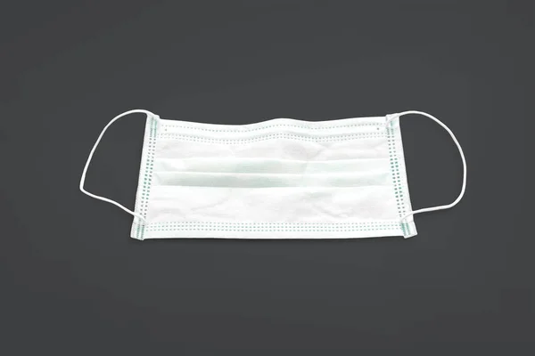 Surgical Mask Rubber Ear Straps Isolated White Clipping Path White — Stock Photo, Image