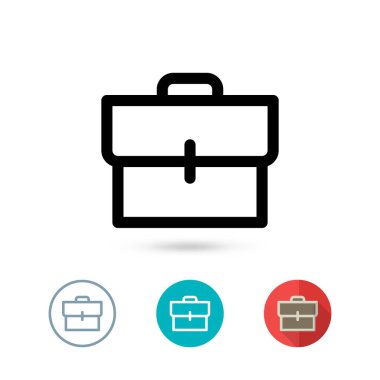 İş çantası ikonu koleksiyonu. Web sitenizin tasarımı için çanta çantası sembolü. Vektör illüstrasyonu EPS10.