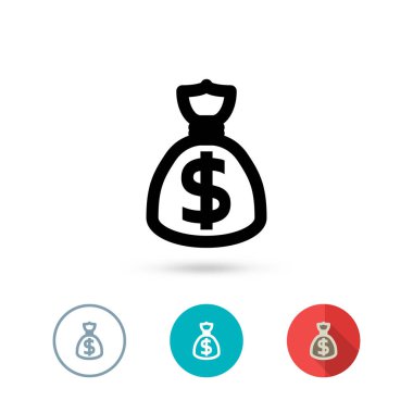 Para çantası ikonu koleksiyonu. İnternet siteniz için soyut işaret ve sembol. Vektör illüstrasyonu EPS10.