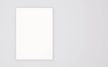 Boş kitap kapağı şablonu gölgeli beyaz arkaplanda izole edilmiş. 3B görüntüleme.