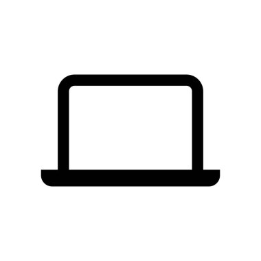 Dizüstü bilgisayar işareti ve web sitesi tasarımı ya da şablon tasarımı için sembol. Vektör illüstrasyon simgesi.