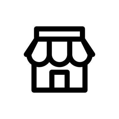 Dükkan ikonu. Vektör illüstrasyon simgesi.