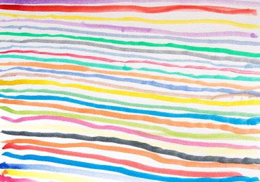 Soyut suluboya çizgileri şablon arka planı. Renkli suluboya fırça darbeleri. Yakın plan..