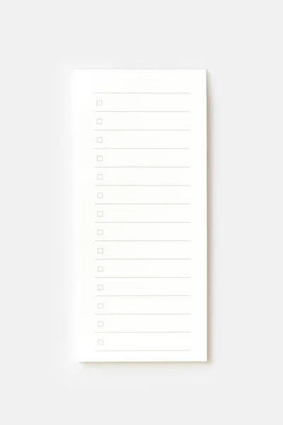 Prázdný Poznámkový Blok Izolovaný Bílou Barvou Stopami Výstřižcích Detailní Záběr — Stock fotografie