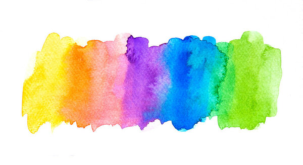 Colorful watercolor brush background. Abstract watercolor stain with paint blotch for banner, template, element for decoration. Close-up.