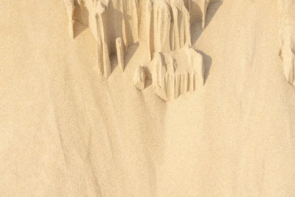 Zand Patroon Textuur Tropische Strand Bruin Zand Voor Achtergrond Close — Stockfoto