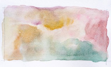 Soyut suluboya lekeleri arka planda. Beyazın üzerine elle çizilmiş suluboya dokunuşları. Kartpostallar, kartvizitler, posterler, web tasarımı, ambalaj vs. için mükemmel..