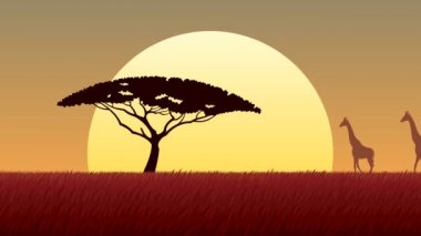 Afrika manzara günbatımı