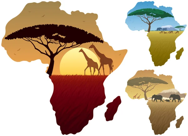 Afrika karta landskap — Stock vektor
