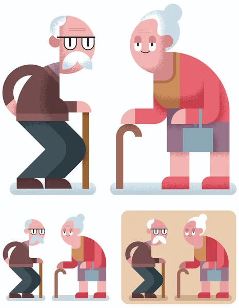 Old Age Couple — Stock Vector