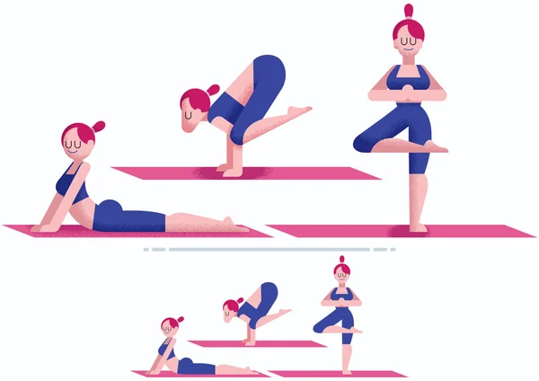 Yoga-Flaches Design — Stockvektor